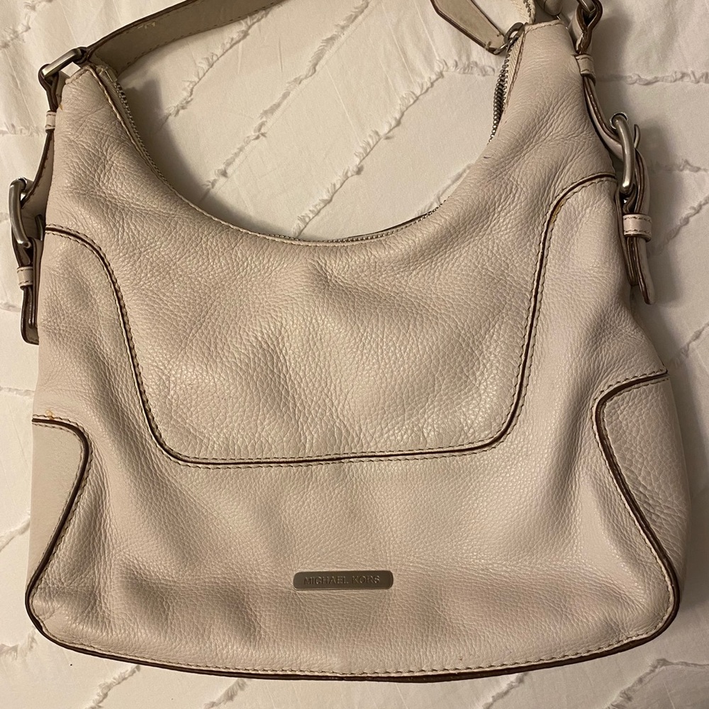 Michael Kors off white pebble leather purse